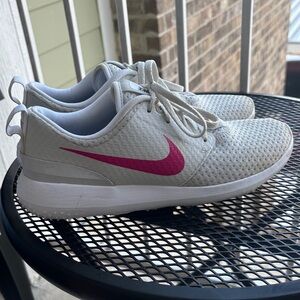 Nike Women's Gray and Pink Golf Sneakers